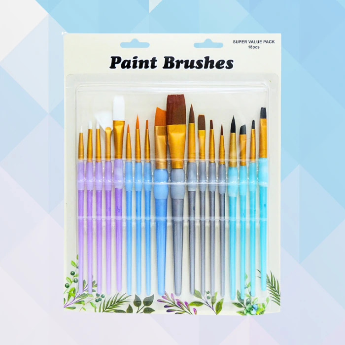 Set pinceles tecnica mixta x18